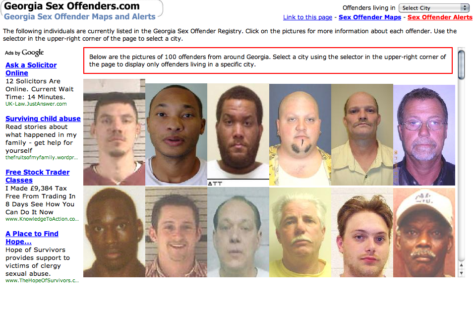 Georgia Sex Offenders Mug Shots.